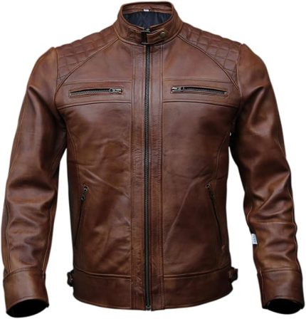 Casual Real Leather Jacket for Mens